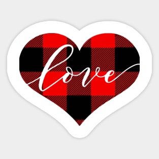 Heart with plaid pattern Sticker